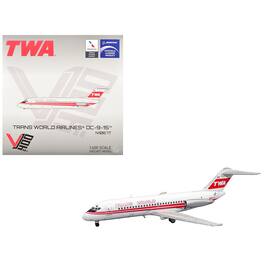 McDonnell Douglas DC-9-15 Commercial Aircraft "Trans World Airlines" White w/ Red Stripes 1/400 Diecast Model by V1:400