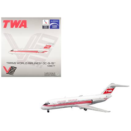 TWA RF
American Official licensed product
BOEING OFFICIALLY LICENSED PRODUCT
TWA
TRANS WORLD
start
TRANS WORLD AIRLINES DC-9-15 N1067T
1:400 SCALE 14 DIECAST MODEL
TWA
TRANS WORLD
N1067T