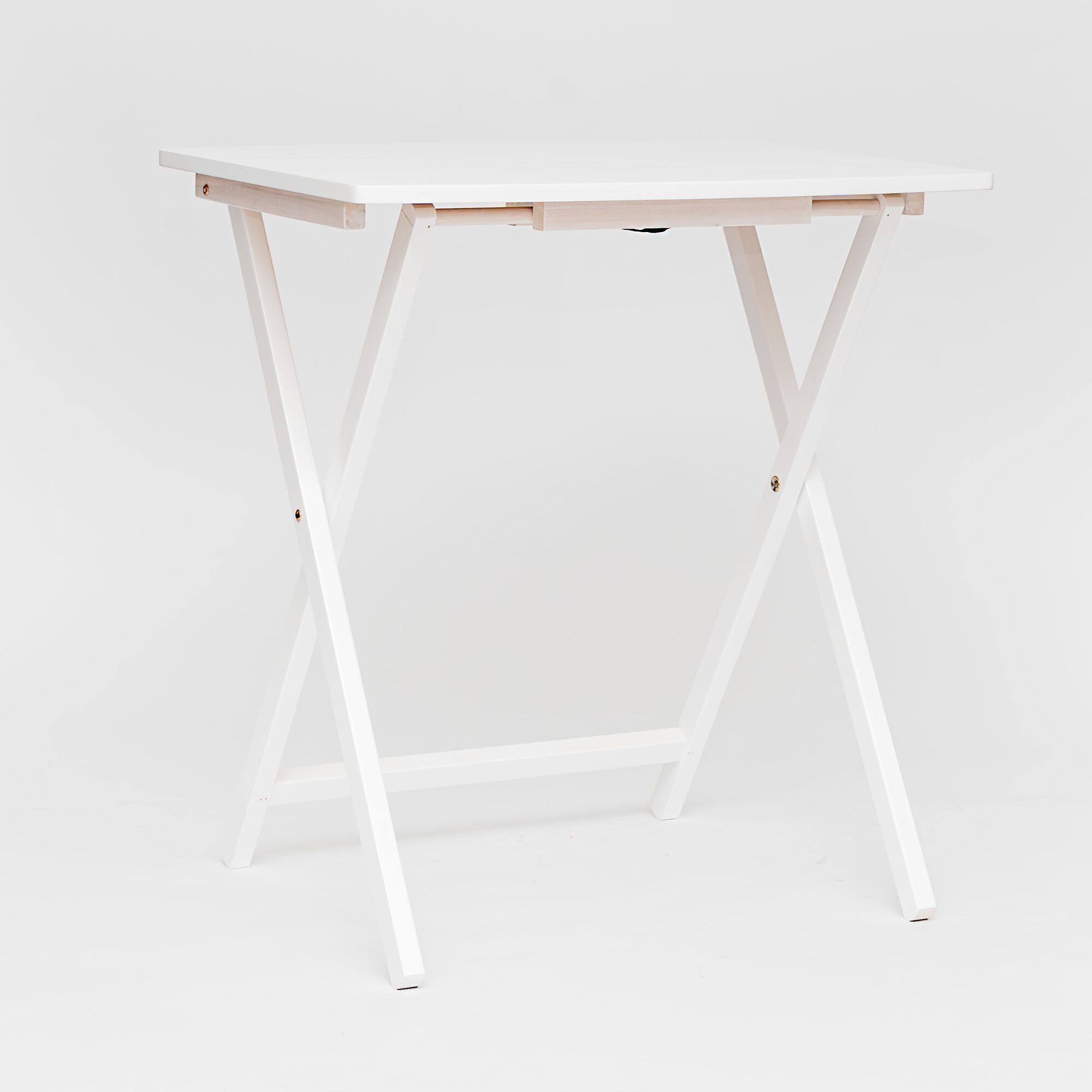 Alt View 8. PJ Wood - PJ Wood 5 Pack XL Oversize Tray Table Set for Living Room or Kitchen, White - White.