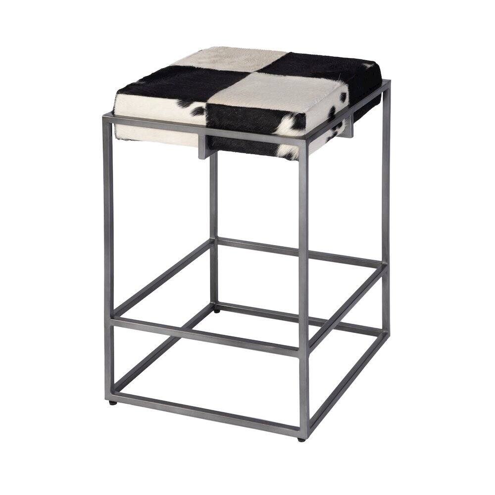 Alt View 2. Butler Specialty - Stinson 26.5" Seat Height Hair on Hide Counter Stool - Black,White.