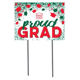 Jardine - Minot State Beavers 18" x 24" Proud Grad Yard Sign - White