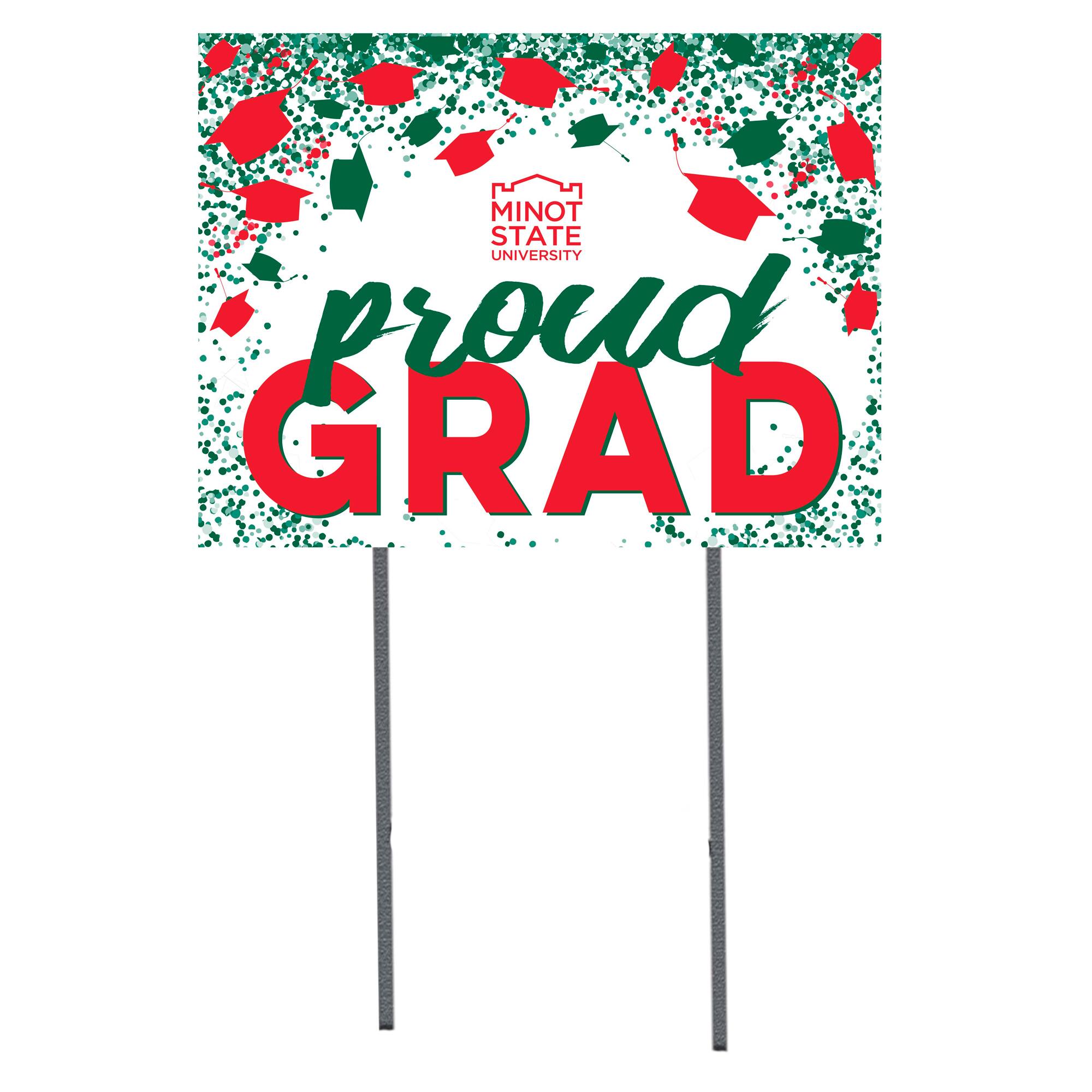 Minot State Beavers 18" x 24" Proud Grad Yard Sign