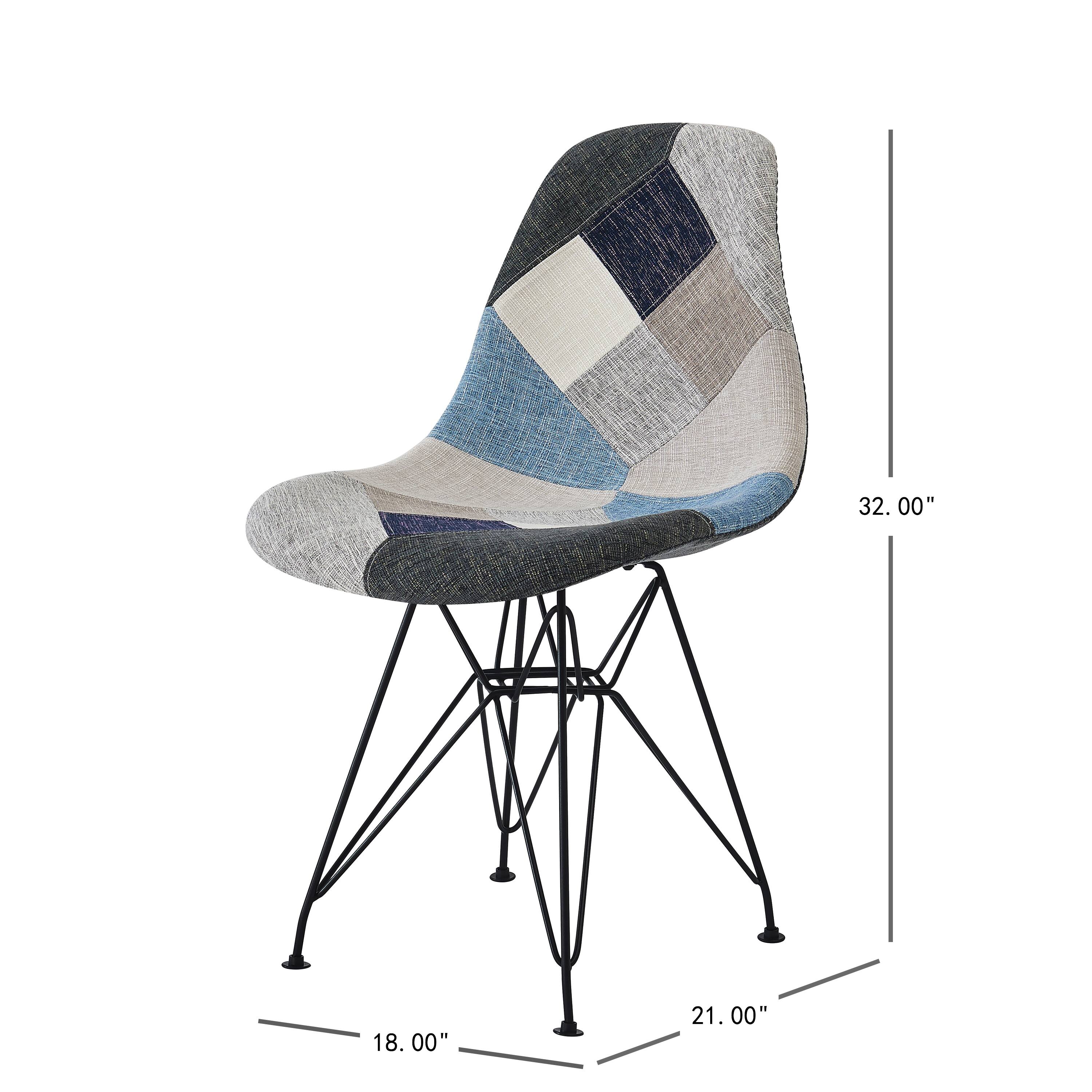 TinyHomie Patchwork Accent Chair Bohemian Style Fabric‎ Chair with ...