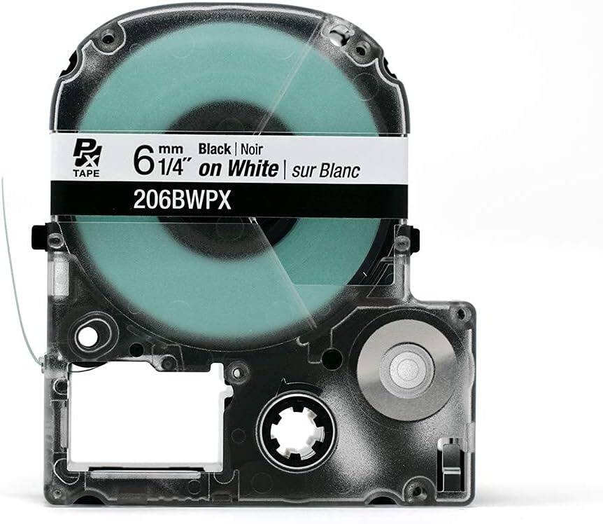 6 mm 1/4" Black | Noir on White | sur Blanc  
206BWPX