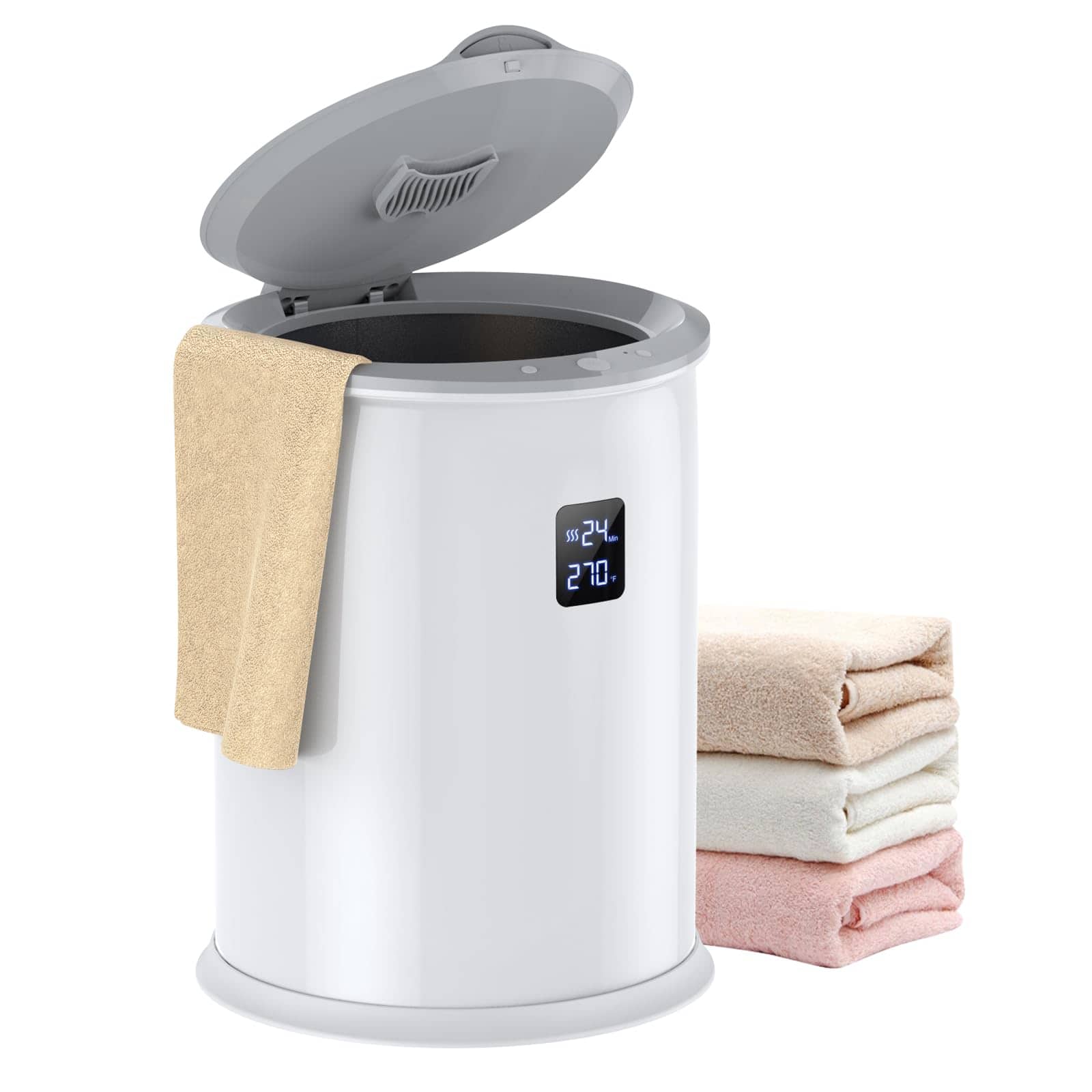 JETRANSPORT - Luxury Hot Towel Warmer Smart Timed Large Warmers For Bathroom Led Temperature Display Insulation Effect - Default