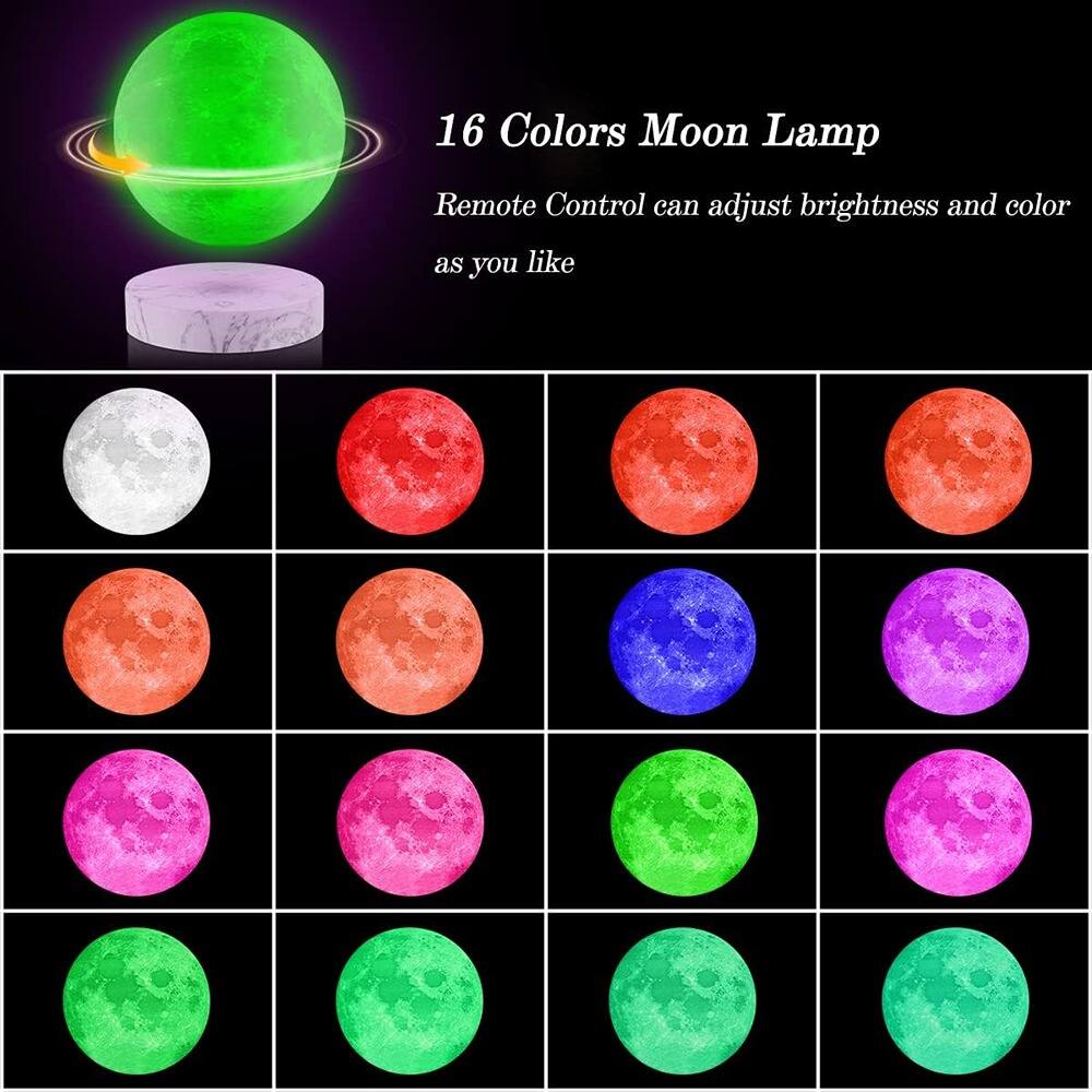 16 Colors Moon Lamp  
Remote Control can adjust brightness and color as you like
