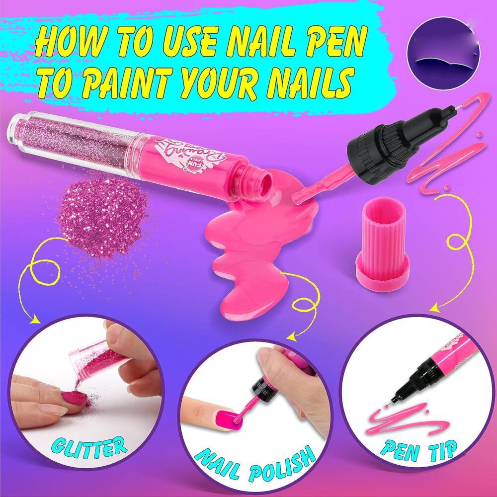 HOW TO USE NAIL PEN TO PAINT YOUR NAILS

GLITTER

NAIL POLISH

PEN TIP