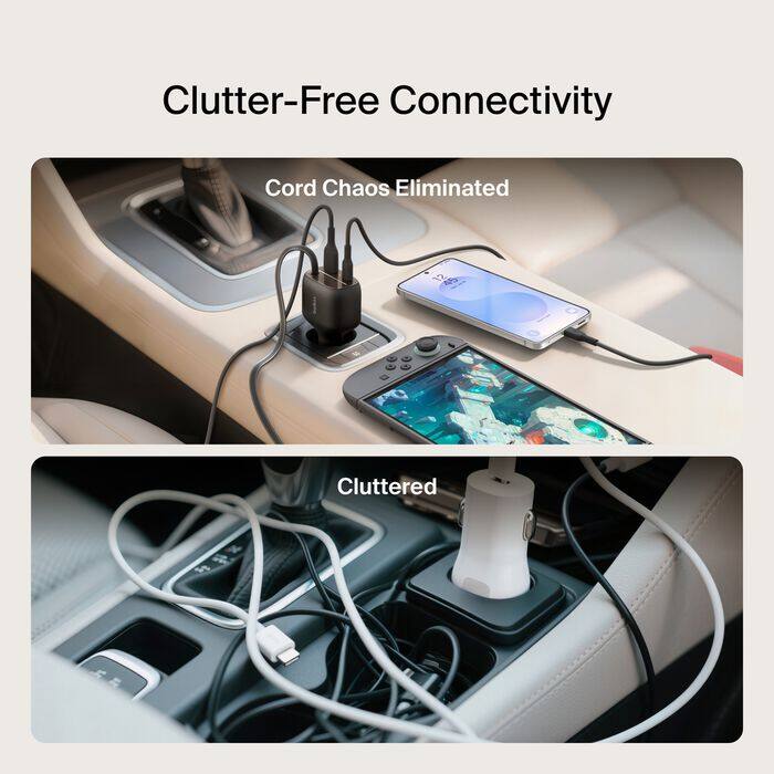 Clutter-Free Connectivity  
Cord Chaos Eliminated  
Cluttered