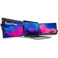 SideTrak - Swivel Triple 12.5" Attachable Portable Monitor - Black - Front_Zoom