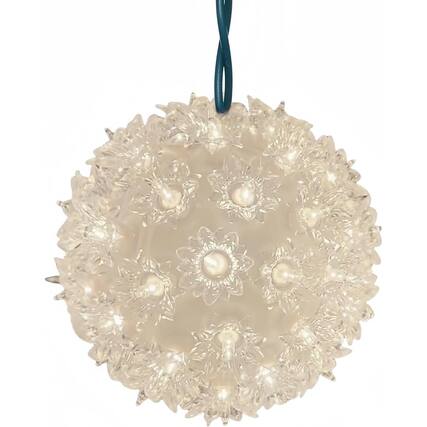 Front. RTMB - 50-Pack 6" Hanging Sphere Lights, UL Listed Commercial Grade for Indoor and Outdoor Christmas Decoration - Clear Warm.