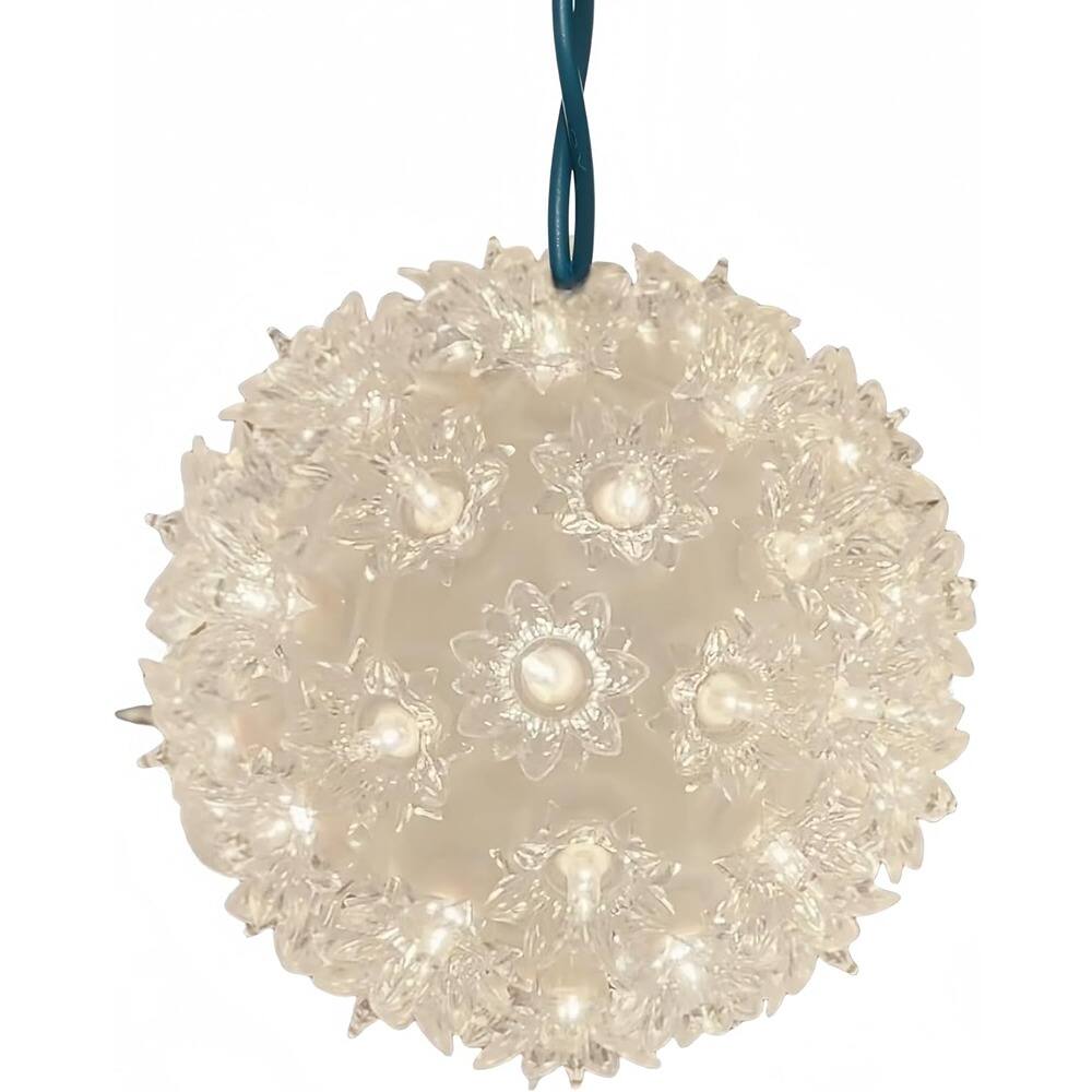 Front. RTMB - 50-Pack 6" Hanging Sphere Lights, UL Listed Commercial Grade for Indoor and Outdoor Christmas Decoration - ‎Clear Warm.