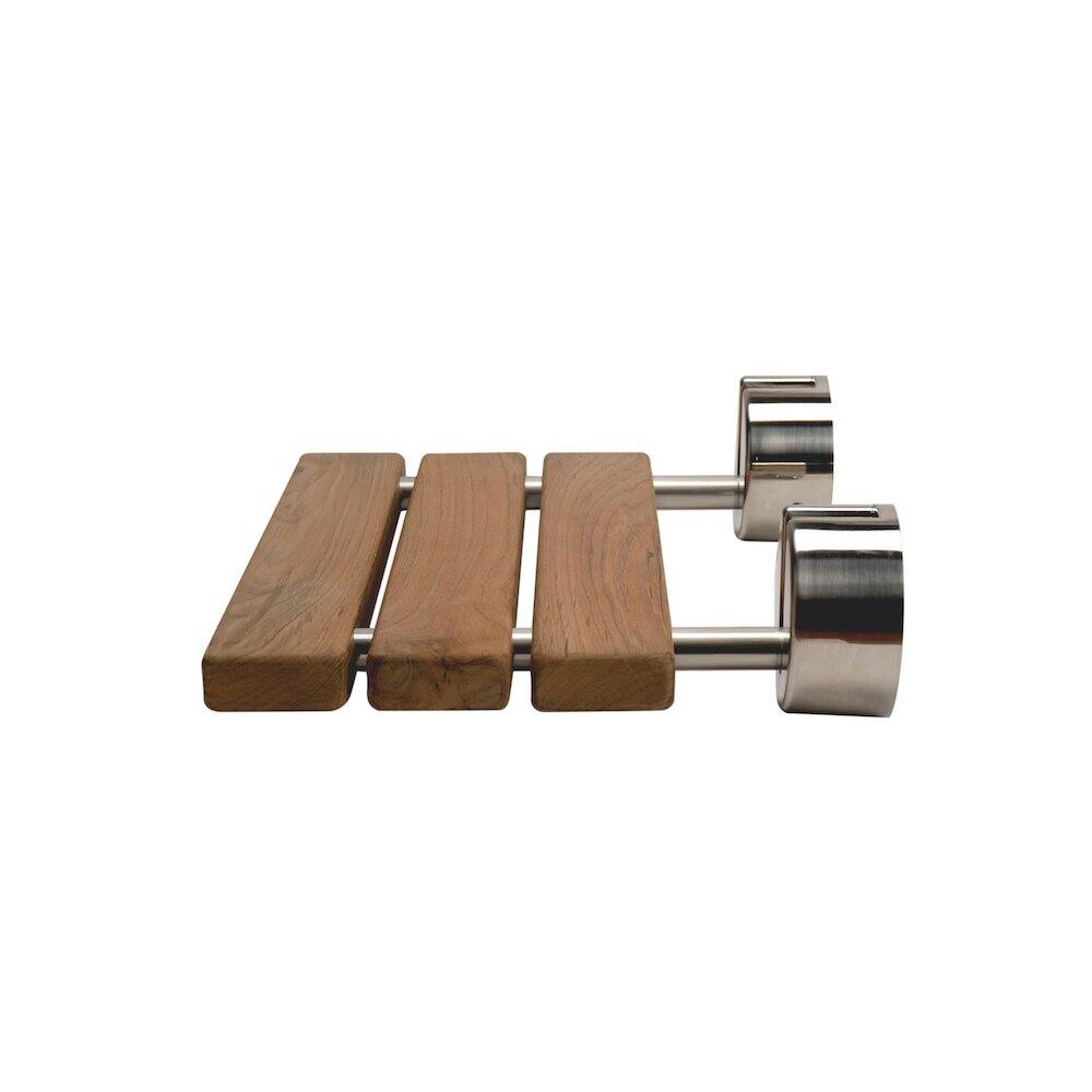 Back. Alfi - ABS16R 16 Inch Folding Teak Wood Shower Seat Bench - Brown.