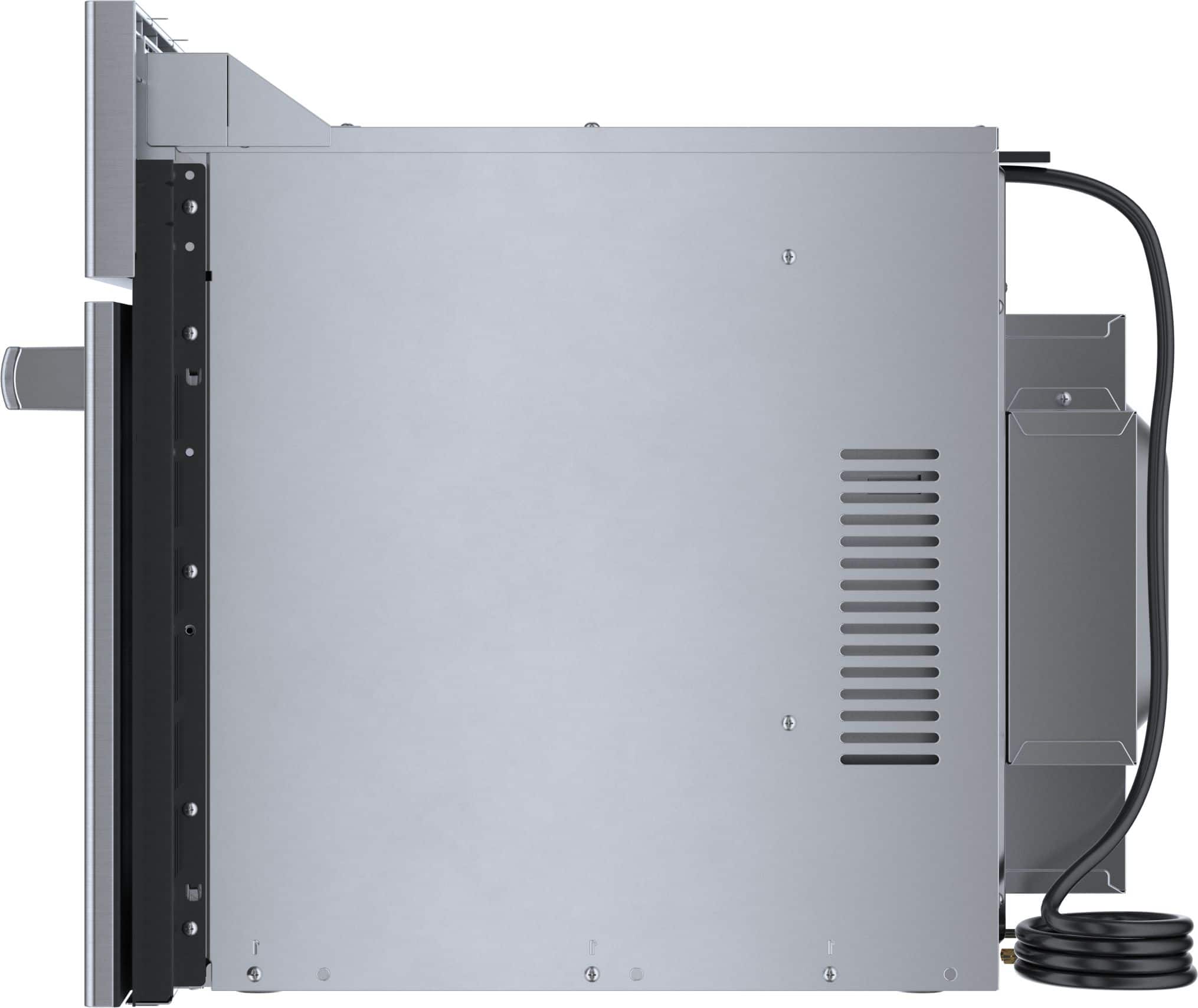 Left. Bosch - 800 Series 1.6 Cu. Ft. Convection Built-In Microwave with Sensor Cooking - Stainless Steel.