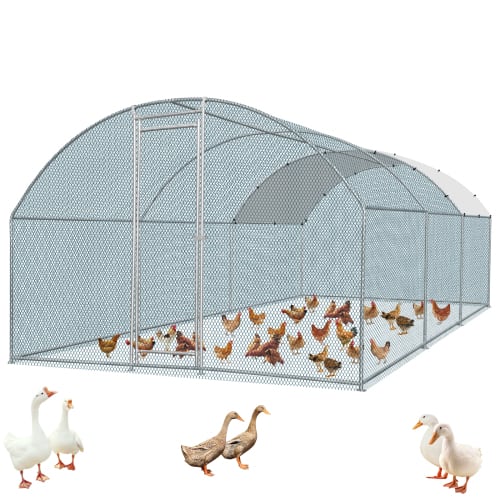 Winado - 20x10FT Metal Walk In Chicken Coop Run Cage, Rabbit Hutch Hen House Enclosure for Garden