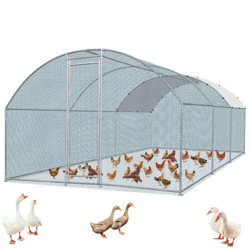 Front. Winado - 20x10FT Metal Walk In Chicken Coop Run Cage, Rabbit Hutch Hen House Enclosure for Garden.