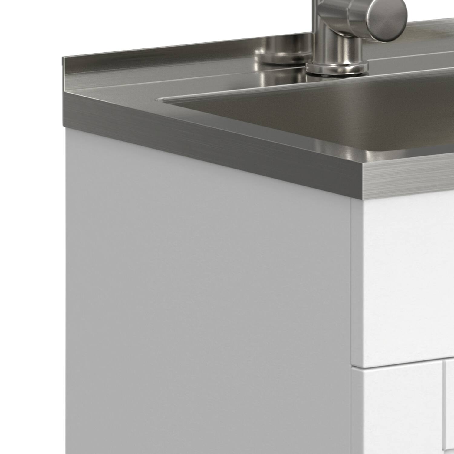Alt View 6. Simpli Home - Modern Wide Shaker All-In-One 20-inch Laundry Utility Sink and Cabinet - Pure White.