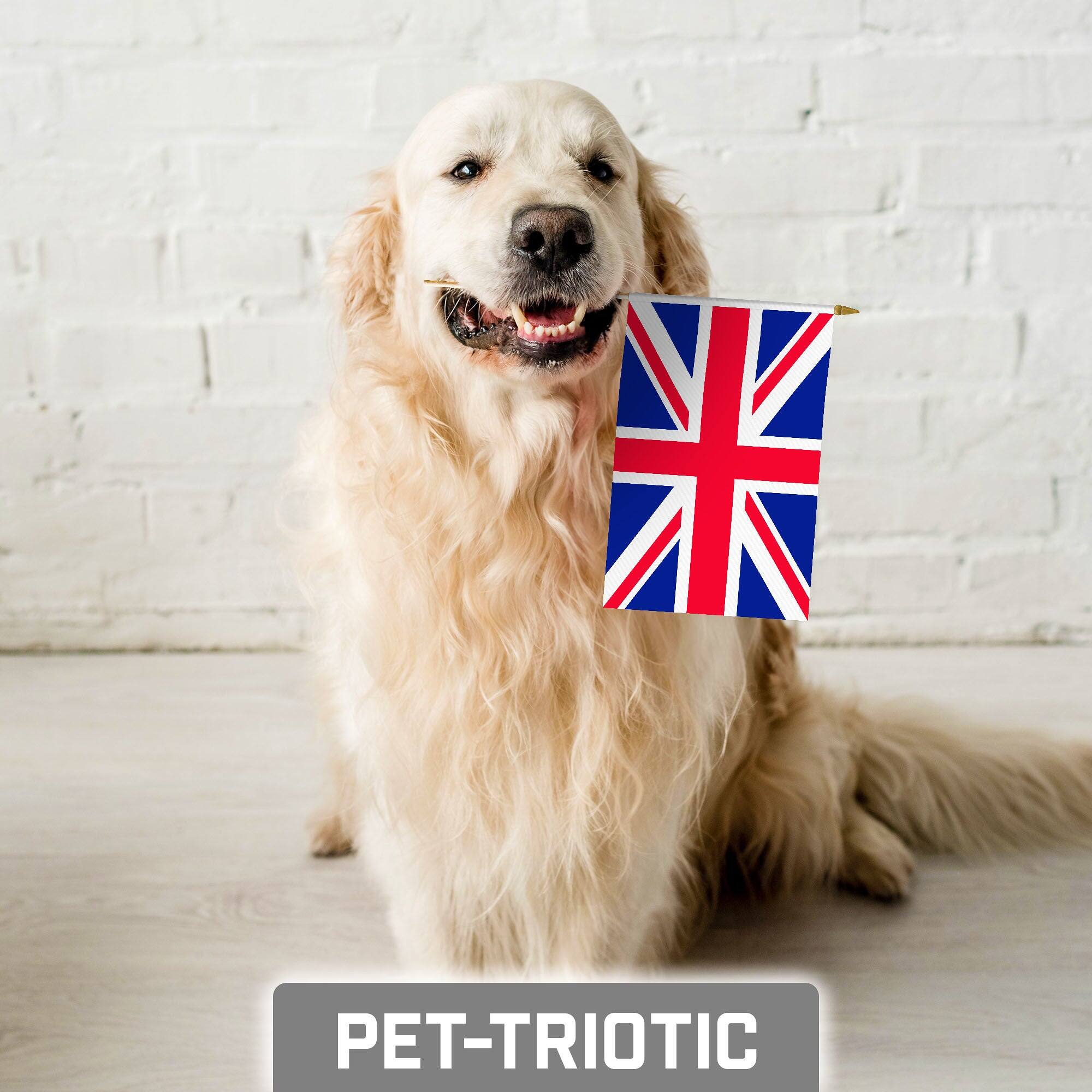 Alt View 3. G128 - Handheld United Kingdom UK Stick Flags 8x12 Inch Printed 150D Polyester 10 Pack - Red, White, Blue.