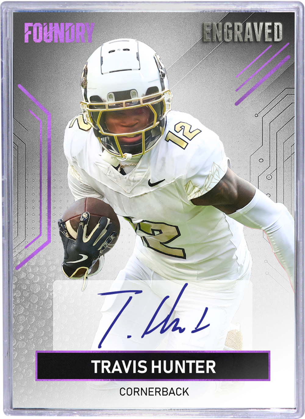 FOUNDRY ENGRAVED  
12  
T. Hunter  
TRAVIS HUNTER  
CORNERBACK