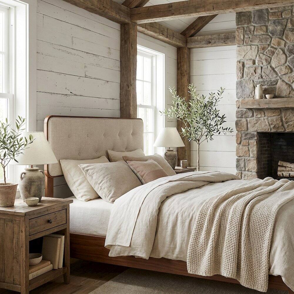 Angle. FurniFact - Tufted Fabric Full Headboard with Wood Frame and Classic Design - Brown.