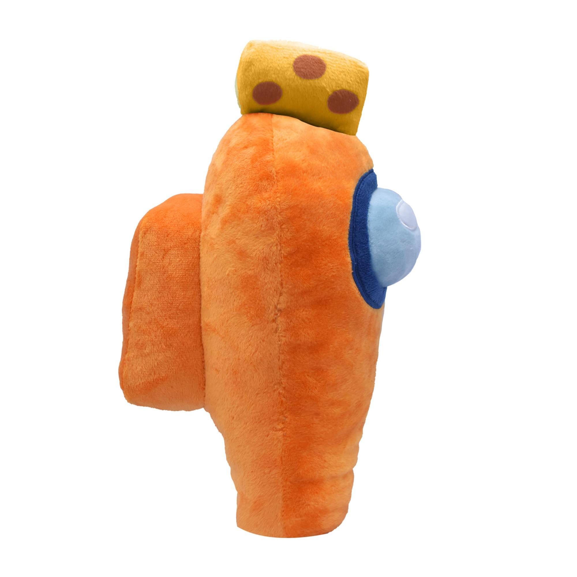 Alt View 10. Just Toys LLC - Among Us 7 Inch Plush | Orange Crewmate w/ Cheese Hat - Orange.