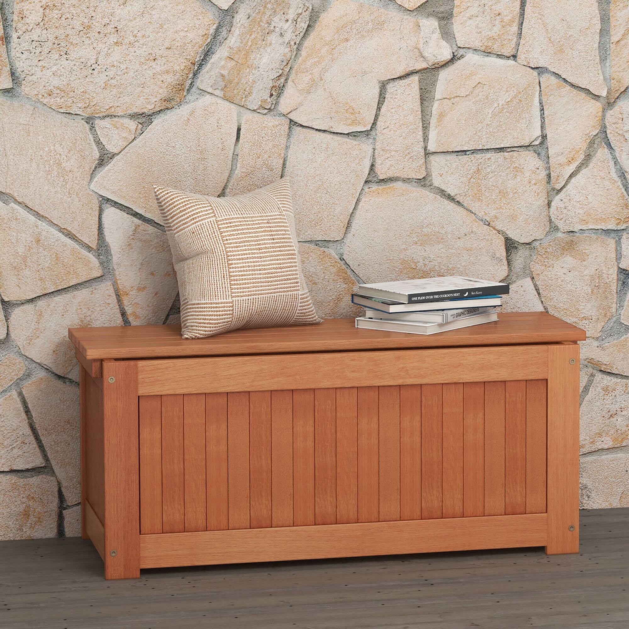 Alt View 3. Gymax - Gymax Wood Outdoor Planter Box w/ Seat 2-in-1 Wooden Raised Garden Bed & Bench - Natural.