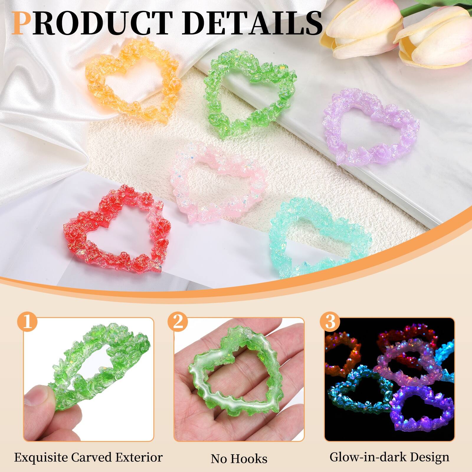 PRODUCT DETAILS

1. Exquisite Carved Exterior
2. No Hooks
3. Glow-in-dark Design