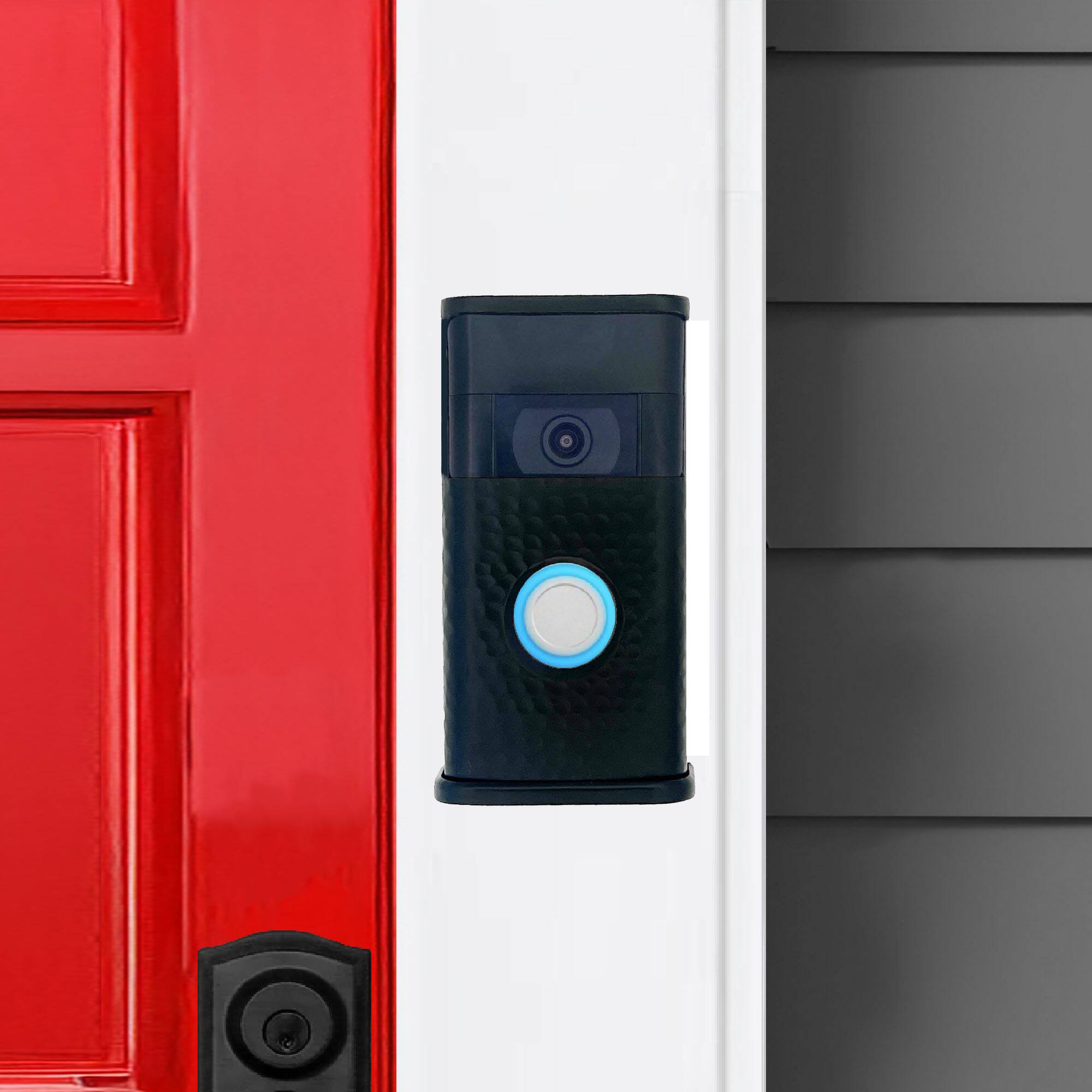 Alt View 3. Michael Healy - Hammered Video Doorbell Cover (Ring 2nd Gen) - Matte Black.