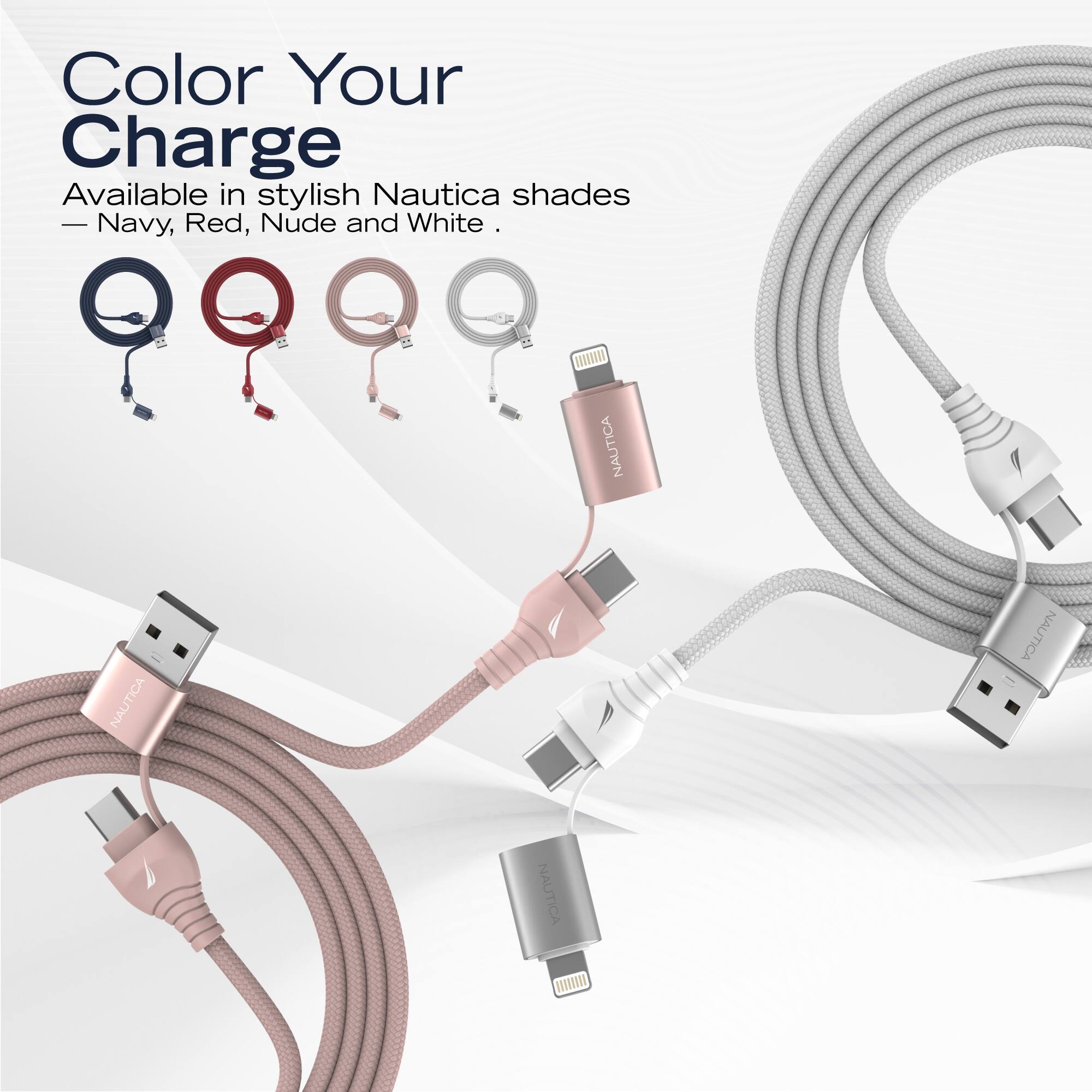 Color Your Charge

Available in stylish Nautica shades - Navy, Red, Nude and White.