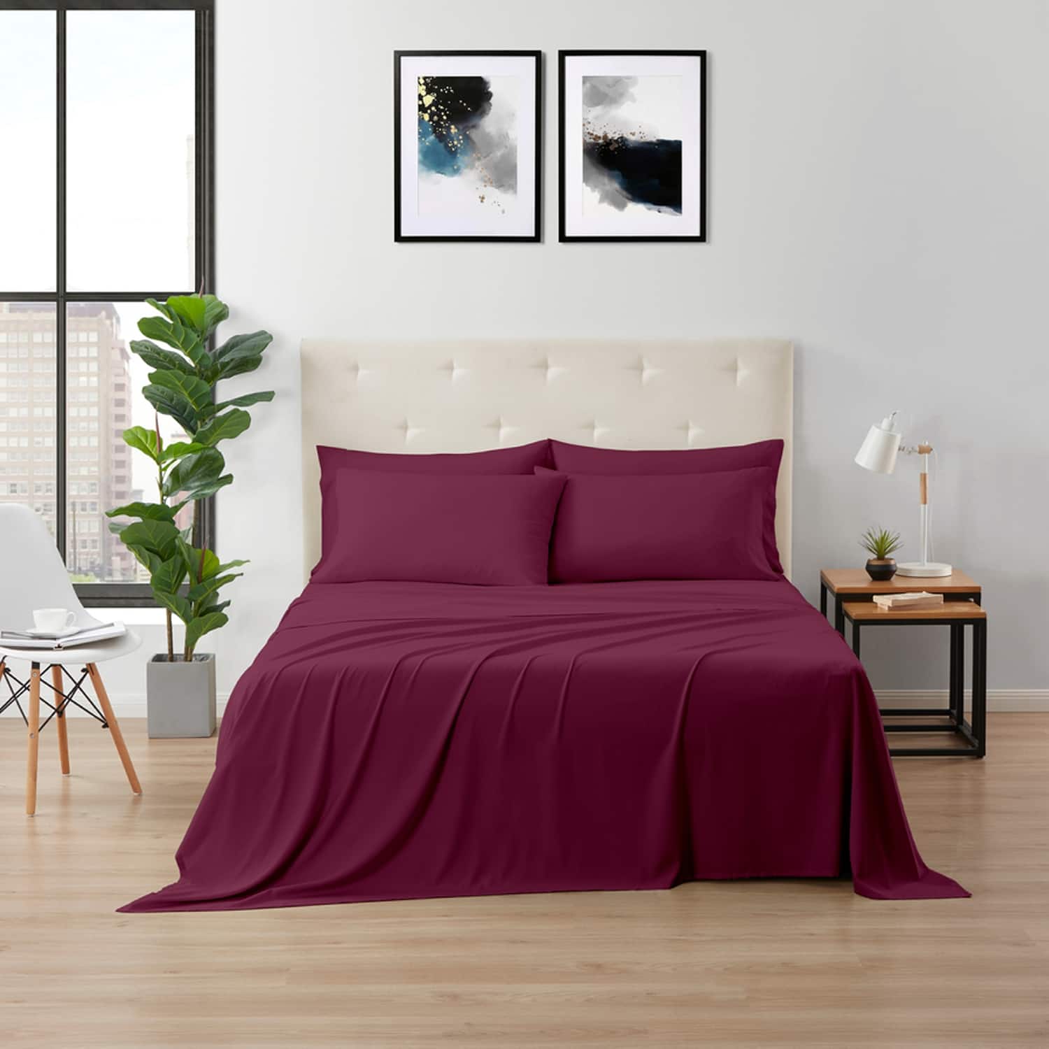 Kathy Ireland - Bamboo Cooling 6 Piece Sheet Set - Raspberry