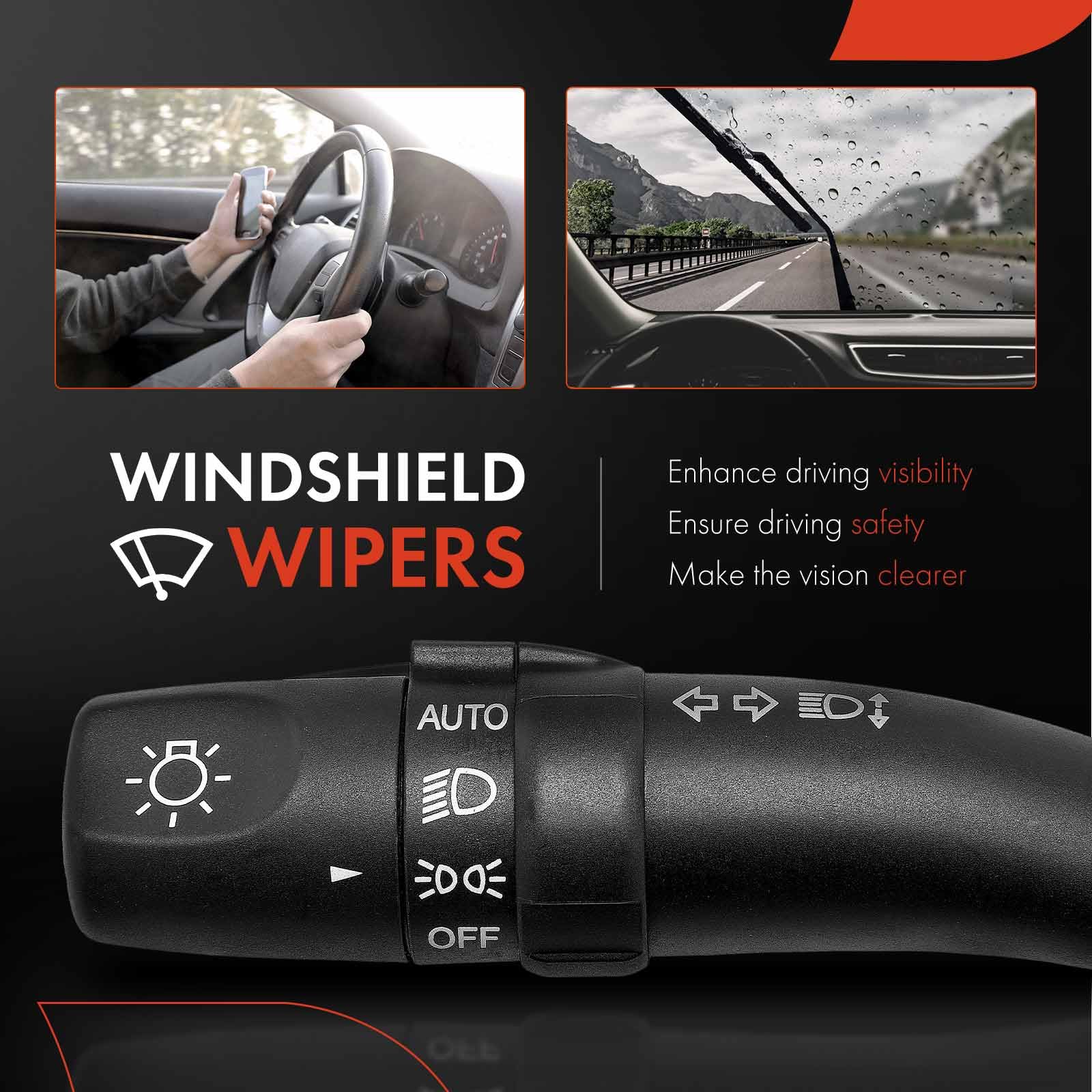 **WINDSHIELD WIPERS**

- Enhance driving visibility
- Ensure driving safety
- Make the vision clearer

**AUTO**  
**OFF**