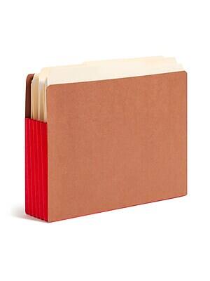 Alt View 1. Smead -  Extra Wide Recycled Reinforced File Pocket, 5" Expansion, Red/Redrope, 10/Box  - Red/Redrope.