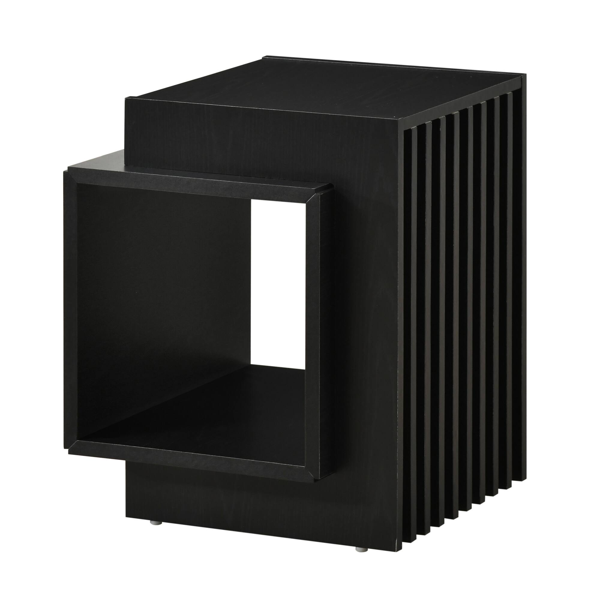Kings Brand Furniture Modern End Table with Open Cube Storage, Wood ...