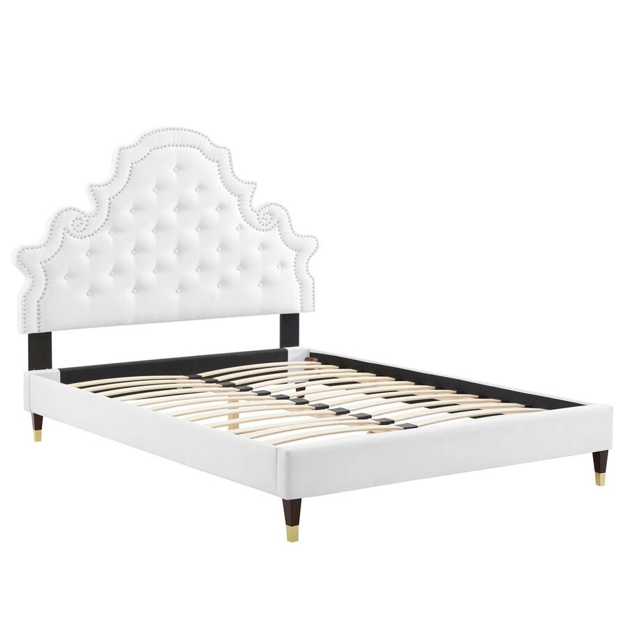 Splayed Modway Bridgette Wood Full Platform Bed With Splayed Legs Brown - Best Buy