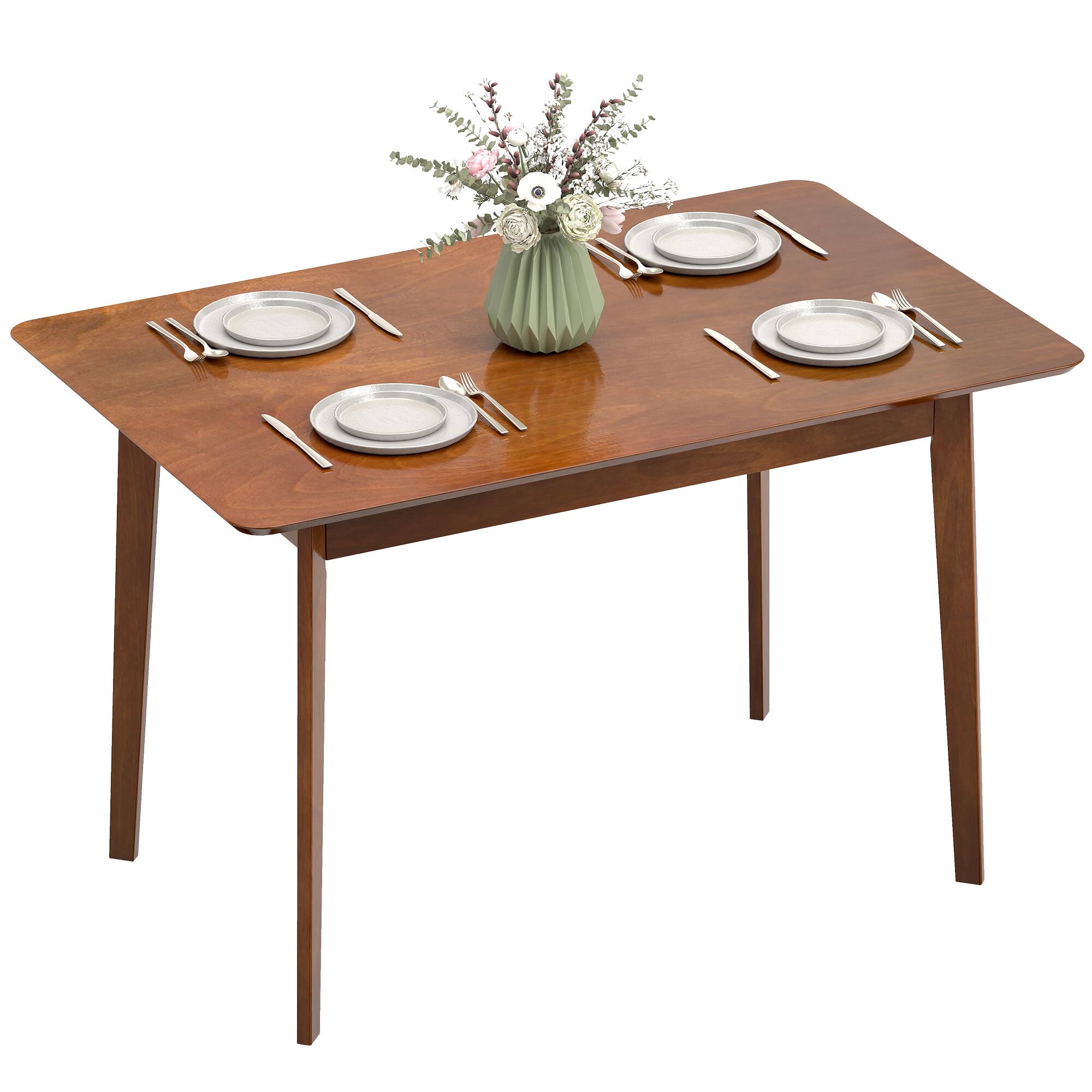 Alt View 1. Homcom - Rectangle Dining Table for 4 - Walnut.