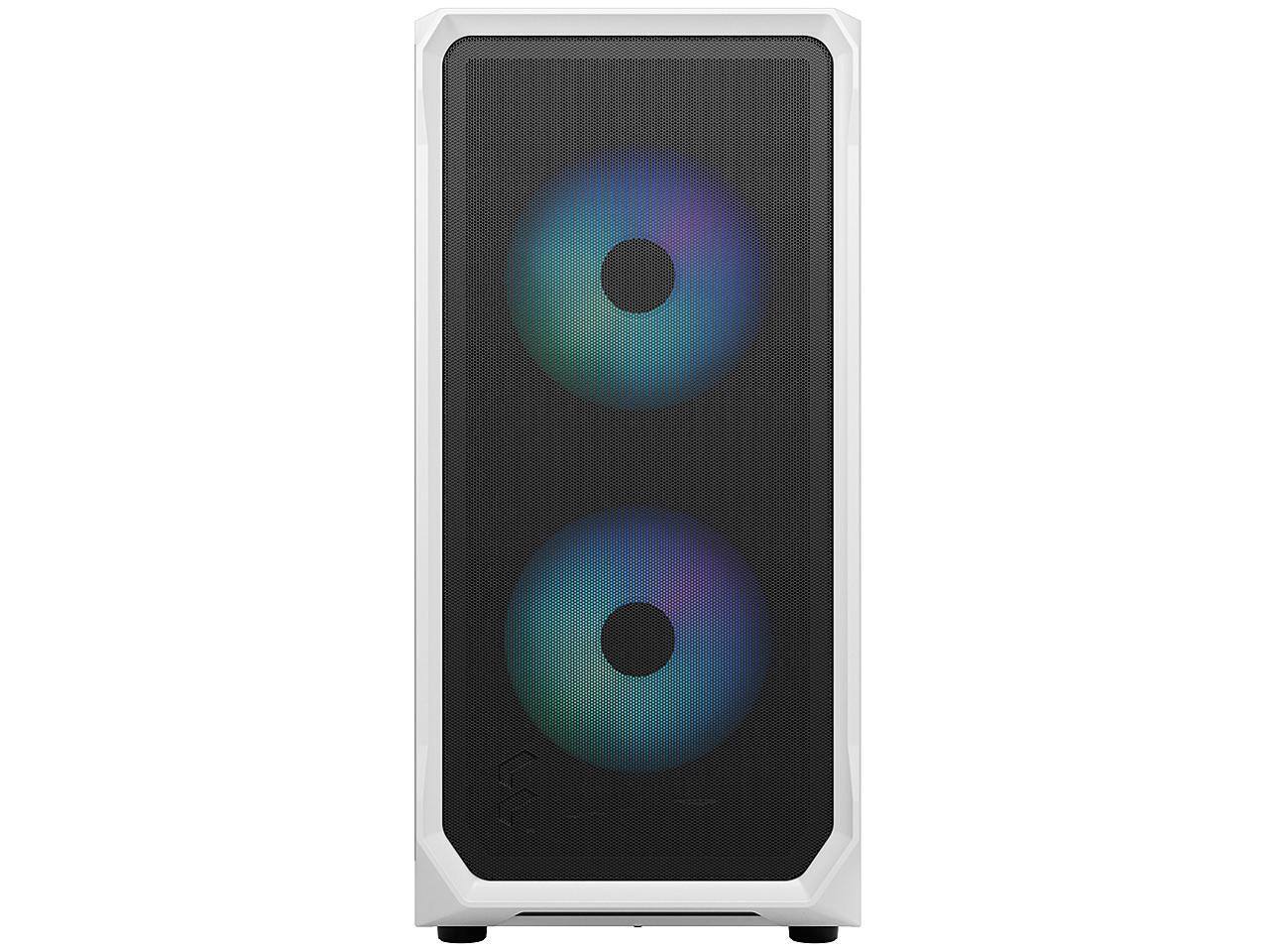 Alt View 1. Fractal Design - Fractal Design Focus 2 RGB White ATX mATX Mini ITX Clear Tinted Tempered Glass Mid Tower Computer Case - White.