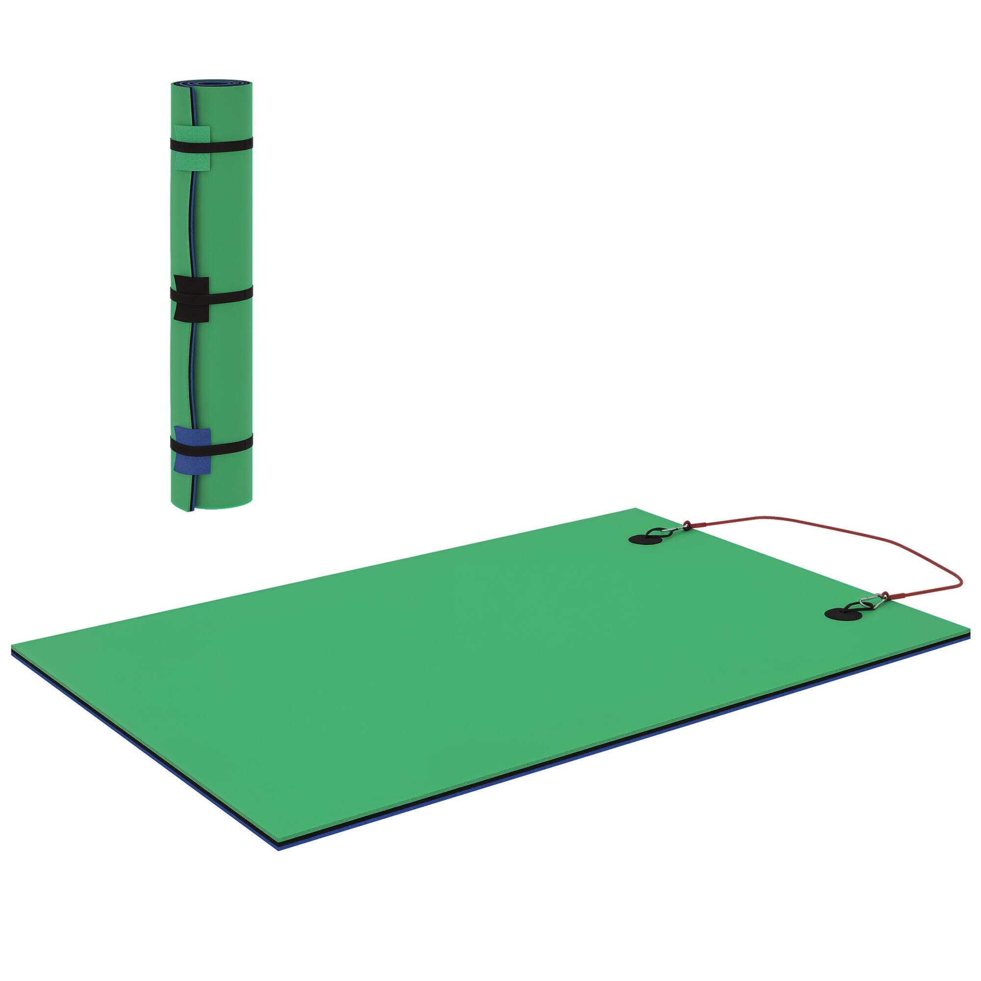 Front. Soozier - 9' x 6' Lily Pad Floating Mat for Lake, 3-Layer Tear-Resistant XPE Foam Water Mat for 2 Adults, Floating Water Pad.