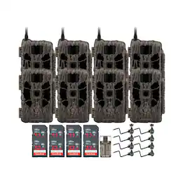 Stealth Cam - (Eight) DECEPTOR MAX 40MP Trail Camera with Camera Holder 32GB Memory Card and Card Reader