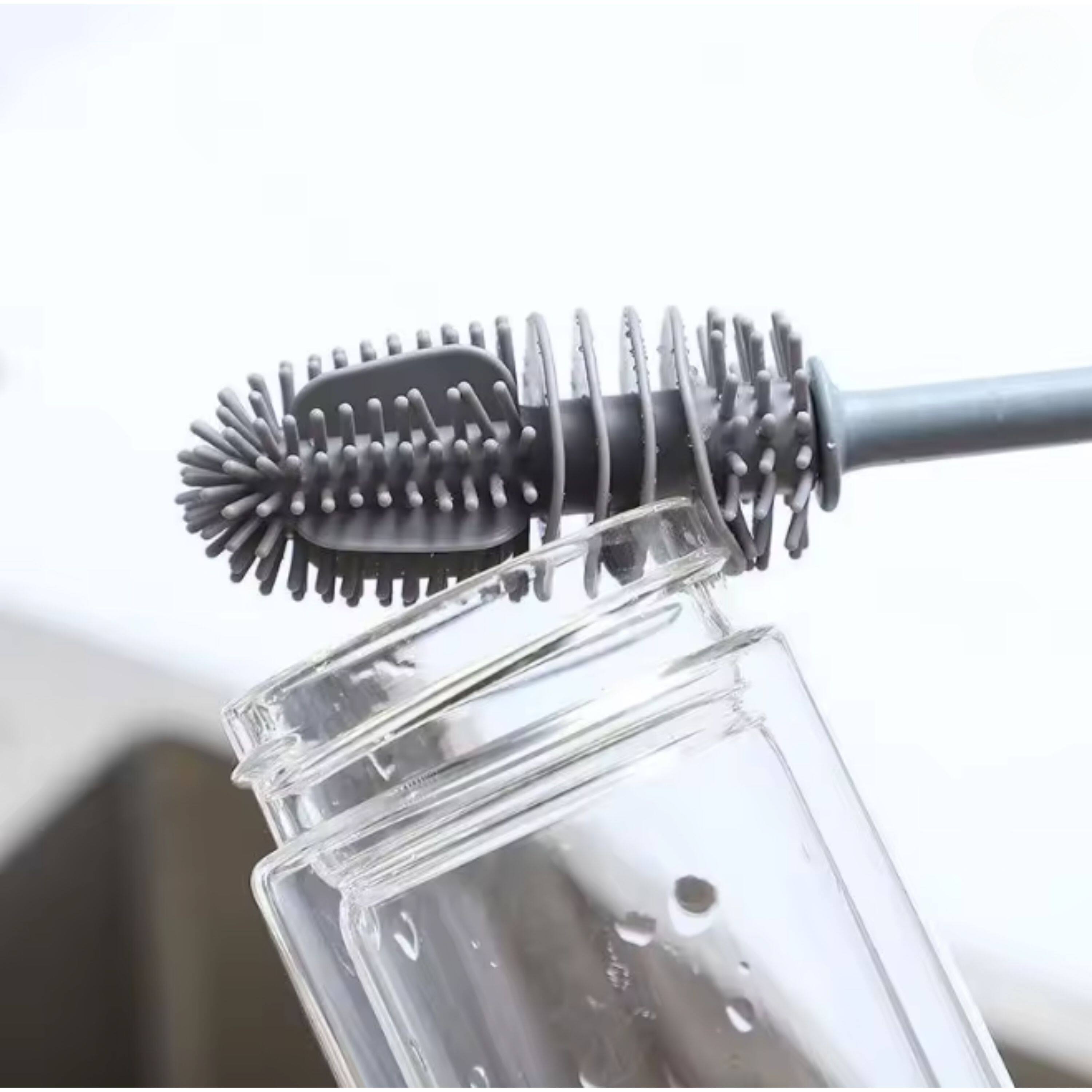 Angle. Kitcheniva - Silicone Bottle Brush - Multi-Purpose Cleaning for Baby Bottles, Flasks, and Water Bottles.