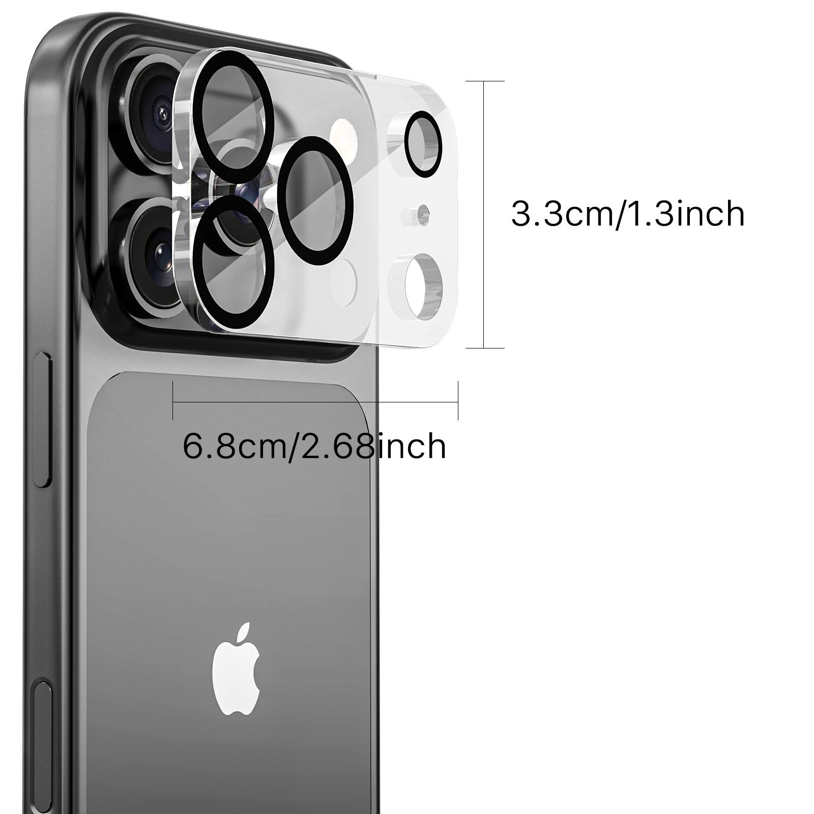 3.3cm/1.3inch  
6.8cm/2.68inch