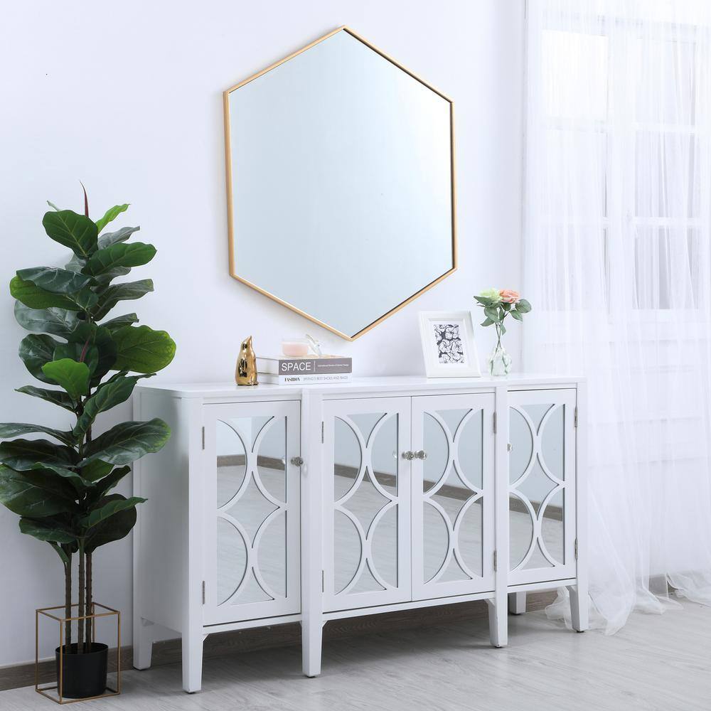 Alt View 10. Elegant Decor - Metal frame hexagon mirror 41 inch in Brass - Brass.