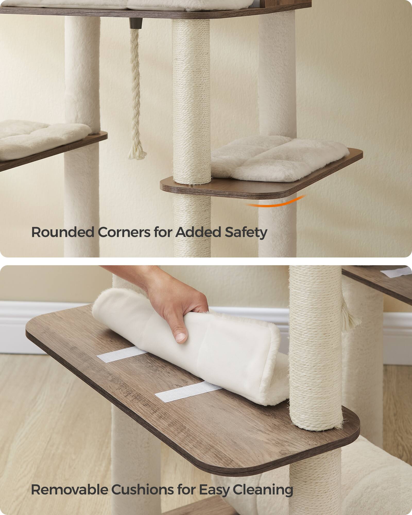 Rounded Corners for Added Safety

Removable Cushions for Easy Cleaning