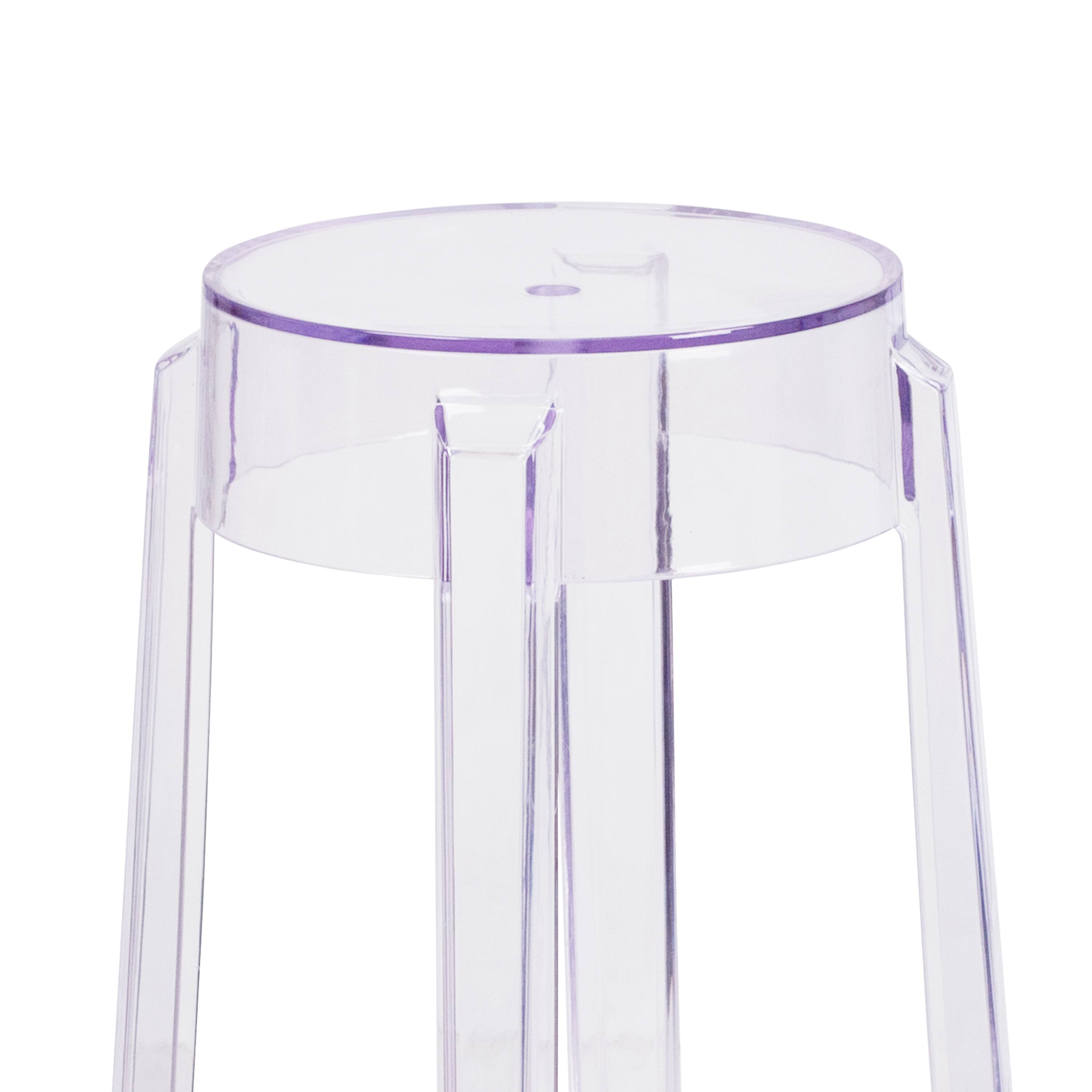 Alt View 6. Emma + Oliver - 25.75'' High Transparent Counter Height Stool - Clear.