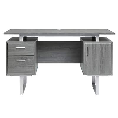 Techni Mobili - 51.25"WModern Office Desk with Storage(RTA-7002-GRY) - Gray