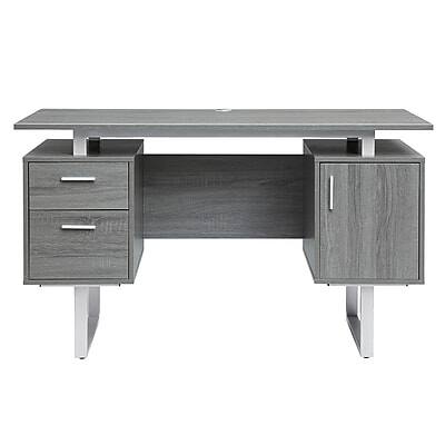 Front. Techni Mobili - 51.25"WModern Office Desk with Storage(RTA-7002-GRY) - Gray.