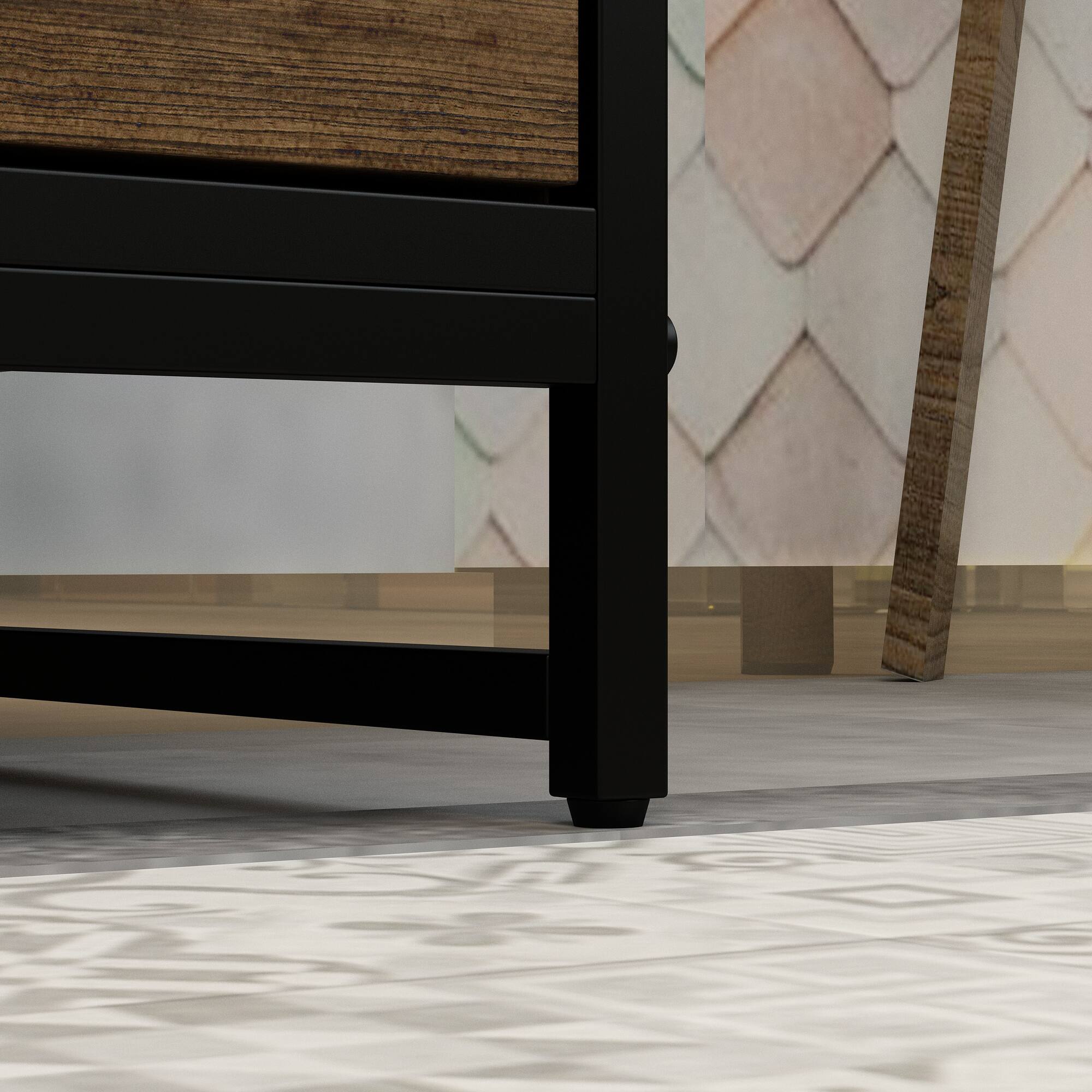 Alt View 5. FUFU & GAGA - FUFU&GAGA Industrial - Style Kitchen Storage Unit: Organized & Stylish Pantry Cabinet - Brown.