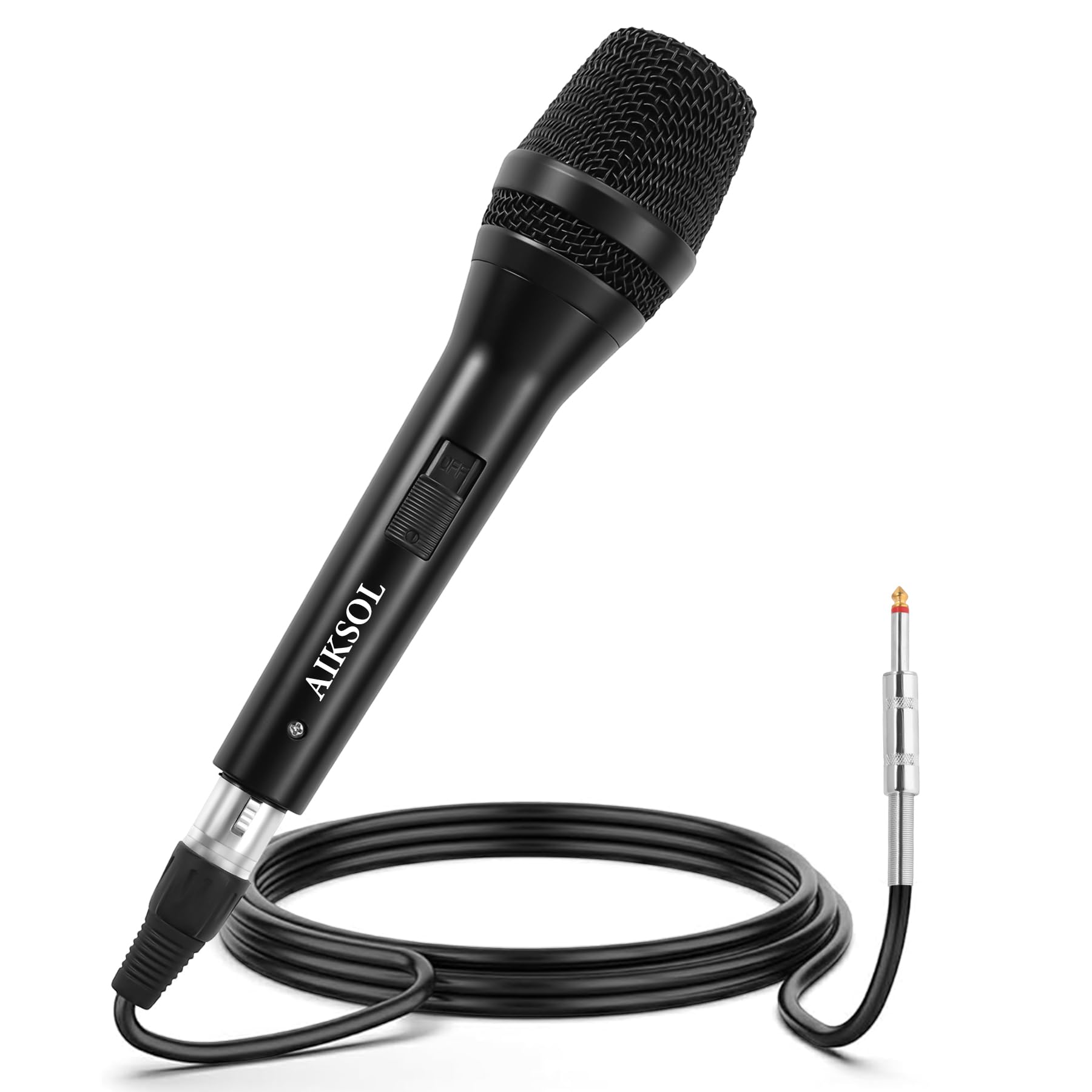 Front. METALTON - Wired Microphone For Singing Vocal Dynamic Karaoke Cardioid Studio Mic 16 6 With On And Off - Default.
