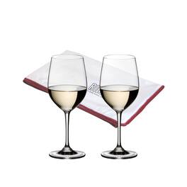 Riedel - Vinum Viognier/Chardonnay 2 Piece Wine Glass Set with Polishing Cloth - Clear