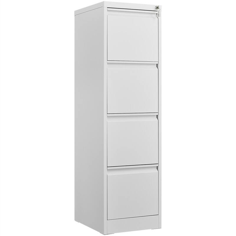 Alt View 3. HTUTWOO - 4 Drawer Vertical File Cabinet with Lock - Filing Cabinet, Filing Cabinet for Home Office Organizer Storage Cabinet - White.