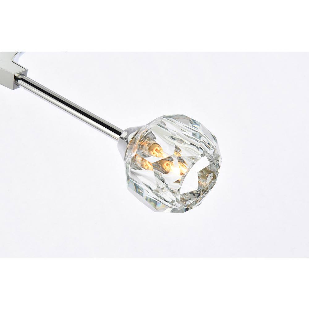 Alt View 3. Elegant Lighting - Zayne 8 Light Pendant in Chrome - Chrome And Clear.