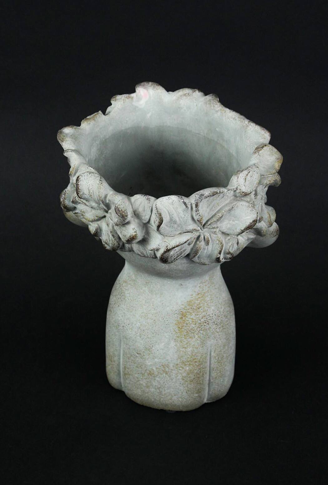 Alt View 2. Distinctive Designs - Pucker Up Kissing Face Weathered Finish Concrete Head Planter 10 Inches High Outdoor Décor - Grey.